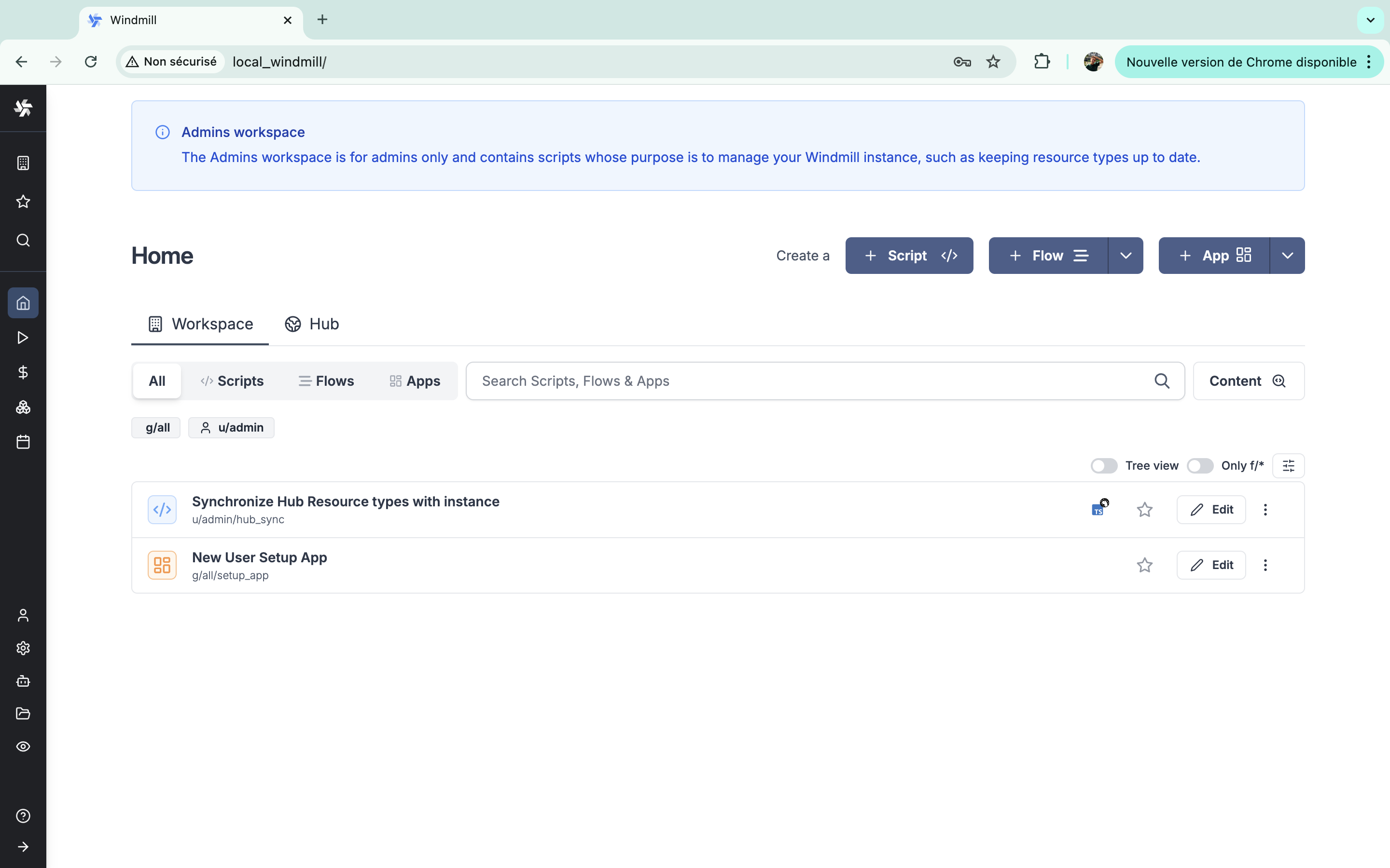 Admins workspace Admins workspace