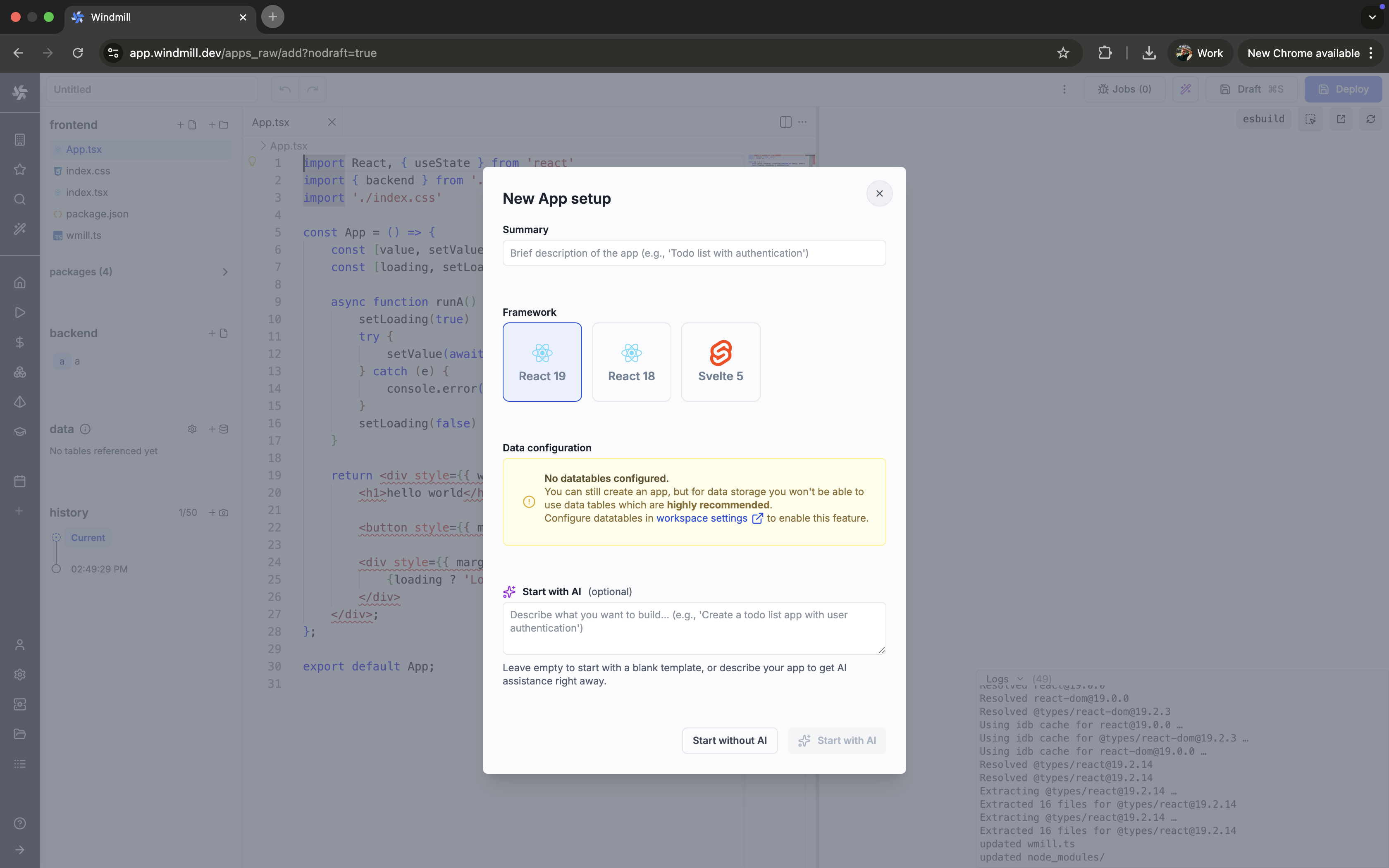 Full-code app builder Full-code app builder